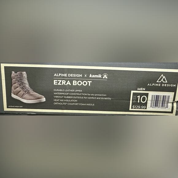 ALPINE DESIGN X KAMIK EZRA WATERPROOF LEATHER BOOTS Men's Size 10 GREY NEW - Picture 8 of 8